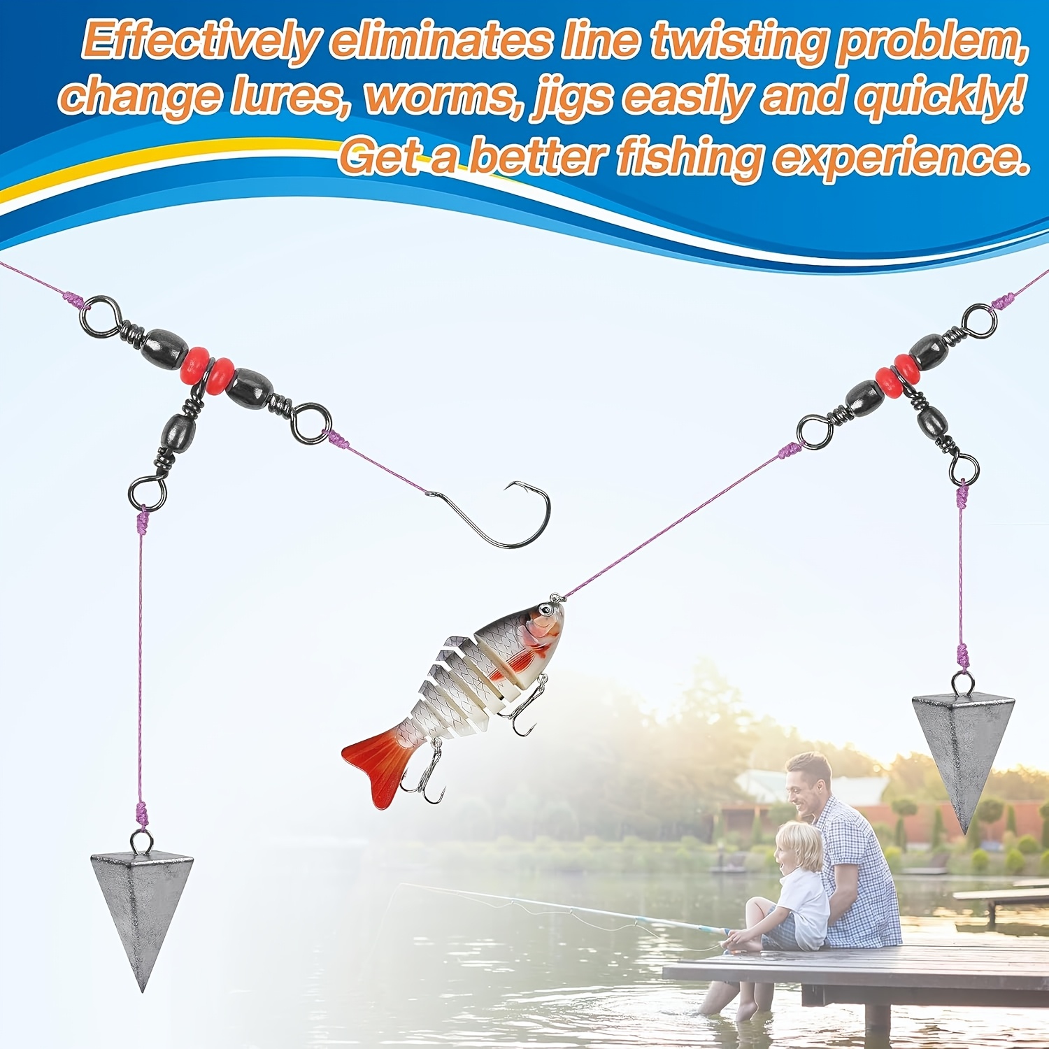 3 Three Way Swivels,Triple Swi - đánh giá và giá Fishing Rod Building Kit