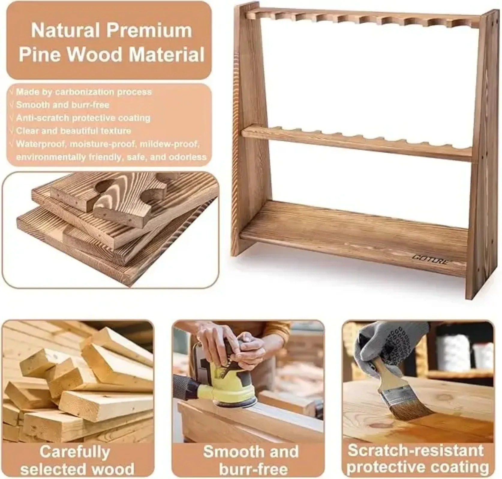 Goture 10 Slots Carbonized Pin - đánh giá và giá Fishing Rod Rack