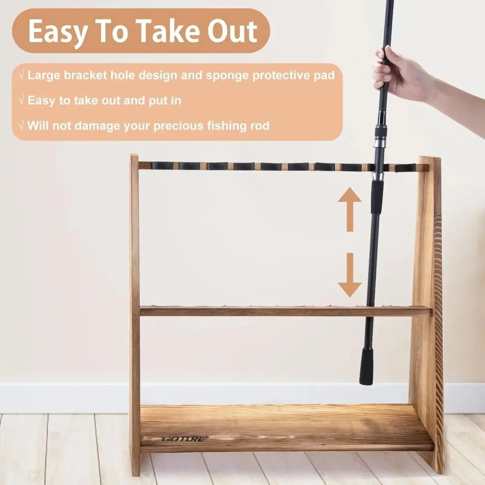Goture 10 Slots Carbonized Pin - đánh giá và giá Fishing Rod Rack